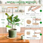 LORDEM Grow Lights for Indoor Plants with Base, Bamboo Design, Timer - Image 6