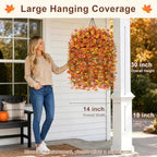 Artificial Hanging Flowers for Outdoors, 4 PCS 688-Bloom UV Resistant Mums - Image 3