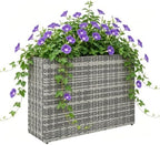 Raised Garden Bed Outdoor - 23in Tall Rattan Large Raised Planter Flower Bed, All-Weather Planter Box with 2 Drainage Holes for Planting Flowers Herb Vegetables Tomatoes, Herbs Strawberry by NAICKUC