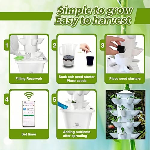 Hydroponic Growing System,Hydroponic Vertical Garden,Indoor Smart hydroponic Vegetable System, 30 Pods,Plant Germination kit with Pump System, Auto Timer, Beginner kit,Gardening Gift - Image 5