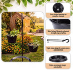 16 Pcs 10 Inch Modern Euro Swirl Hanging Planter Uv-Resistant Plastic Hanging Basket Smart Drainage Lightweight Indoor Outdoor Flower Pots for Garden Porch Balcony Patio Home Decor (Black) - Image 5