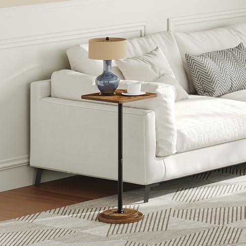 HOOBRO Drink Table, Small Square Pedestal Side Table for Small Spaces - Image 2