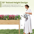 GIANTEX Raised Garden Bed, Elevated Wood Planter Box with Liner, 47"x23"x30" Freestanding Raised Bed for Indoor Outdoor Plants, Vegetables Flower Herbs Fruit Gardening - Image 4
