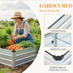 NEWBULIG Galvanized Raised Garden Bed, 6x3x1ft 2 Pack Planter Box, Silver - Image 3