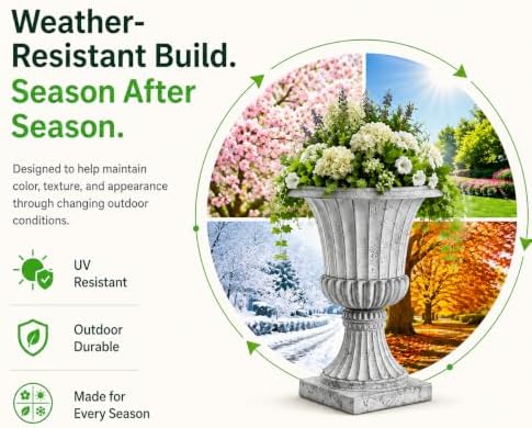 Algreen 22" Urn Planter | Weathered Grey - Image 5