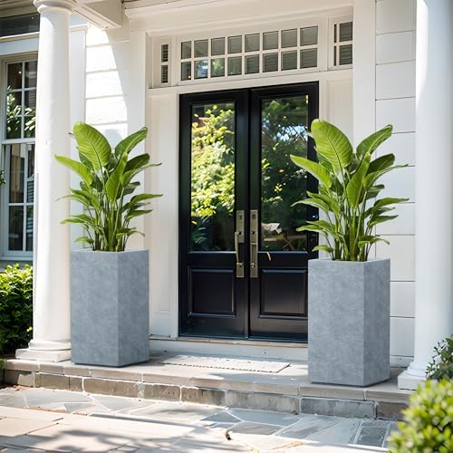 Kante Large Column Square Blue Gray Concrete Planter 27.6" H, Outdoor - Image 5