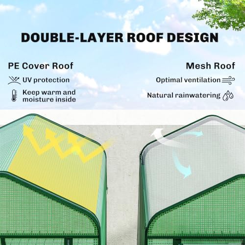 Outsunny 5 Tier Mini Greenhouse w/ Screen Roof 27.6" x 19.7" x 75.6" Green - Image 3