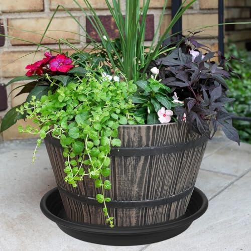 2 Pack of 25 26 inch Extra Large Plant Saucer, Extra Deep 4.2" Tray for Flower Pot, Heavy Sturdy Plant Drainage Tray for Indoors, Bird Bath Bowls, Plant Plate Water Catcher for Pots (26", Black) - Image 3