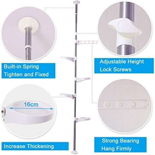 BAOYOUNI 5-Tier Plant Stand Pole Tension Rod Flower Holder Rack, Ivory - Image 5