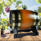 1.5L Whiskey Barrel Dispenser Oak Aging Barrels Home Whiskey Barrel Decanter for Wine, Spirits, Beer, and Liquor (Brown) - Image 2