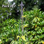 Achla Designs FT-21 Fleur-de-lis, 78-Inch Wrought Iron Garden Stake Trellis, Black (Pack of 2) - Image 2