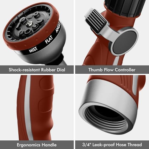 RESTMO Watering Wand Heavy Duty, 15-Inch Long Hose Nozzle Sprayer - Image 7