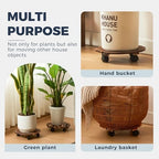 Bamworld Plant Caddy 12 Inch with Locking Wheels 4 Pack - Image 7