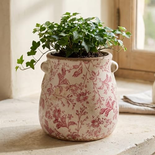Antique Ceramic Planter & Vase for Home Decor, Rustic Farmhouse Flower Pot - Image 5