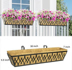 4 Pack 30 Inch Window Boxes Planters Railing Planter Box with Adjustable Brackets for Porch Fence Patio Balcony Hanging Flower Baskets with Coco Liners for Outdoor Garden Decor - Black - Image 6
