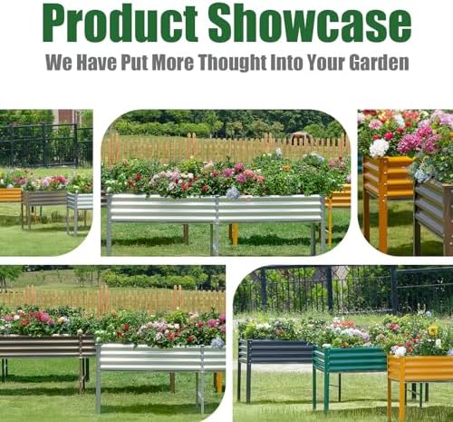 Land Guard Galvanized Raised Garden Bed with Legs, 96×24×32in Raised Garden Beds Outdoor with Drainage Holes, Planter Boxes Outdoor for Backyard, Patio, Balcony, 1200lb Capacity, Gray - Image 6