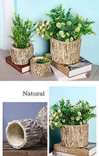 Artificial Stakes Planter Sculpture Concrete Planter Tree Root Stump Flower Pot Log Post Planter - Cactus Succulent Snake Bamboo Plant, Outdoor Lawn Farmhouse Driftwood Decorative - Image 6
