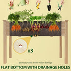 Yardenaler 48x24x30in Raised Garden Bed with Legs, Outdoor Elevated Wood Planted Box with Liner & Drainage Hole for Vegetable Flower, Backyard and Patio, Natural - Image 4