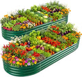 Land Guard 2Pcs 8ft Galvanized Steel Raised Garden Bed, 8 x 4 x 1 ft Large Metal Raised Planter Beds, Raised Garden Bed for Vegetables, Green by LandGuard
