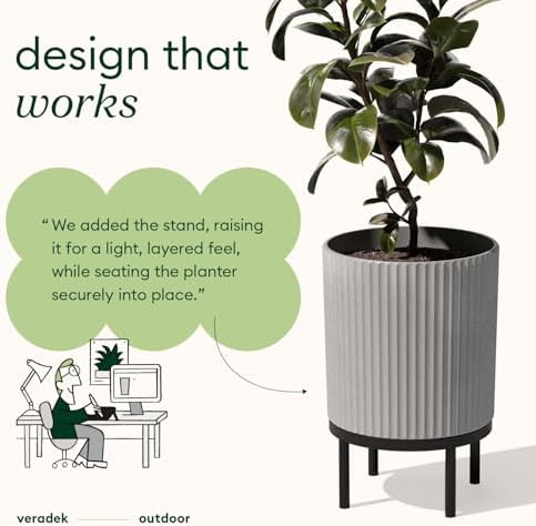 Veradek Demi Series Raised Planter - Round Planter with Stand - Image 5
