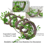 71" Bendable Tree Branch Halloween Jungle Vine Hanging Moss Garland Reptile - Image 3