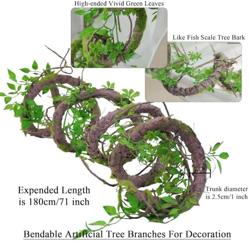 71" Bendable Tree Branch Halloween Jungle Vine Hanging Moss Garland Reptile - Image 3