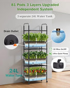Growell 81 Pods Hydroponics Growing System Kit with Independent Water Pump - Image 3