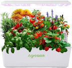 IGS-20SE 12 Pods Hydroponic Growing System, Indoor Garden Up to 23" with 100 36W LED Grow Light of 5 Colors, Automatic Timer, White Plastic Enclosure by Agrestem