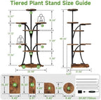LATIBELL Corner Plant Stand with Grow Light, Brown, 48" 8 Tier - Image 7