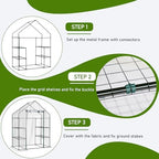 Outvita Walk-in Greenhouse, 3 Tiers 4 Shelves, Durable PE, 56"x29"x77" - Image 7