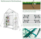 Heyfurni Walk in Greenhouse with 3 Tier 6 Shelves,2 More Bottom Shelves Reinforced Plant House, Growhouse/Green House for Outdoor,PE Cover 143x73x195cm - Image 5
