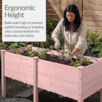 Best Choice Products 72" x 24" x 30" Raised Garden Bed with Extra Deep 16" Depth, Elevated Wood Planter Box Stand for Backyard, Patio, Balcony, Natural Fir Wood - Pink - Image 4