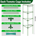 ZeeDix 6 Pack 65 Inch Heavy Duty Tall Tomato Cages for Garden - Image 2