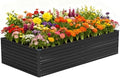 Vengarus 8x4x2ft Galvanized Raised Garden Bed,Metal Raised Beds Kit Black by Vengarus