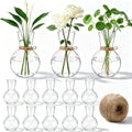 10 Pack Glass Plant Propagation Stations, Plant Terrarium Bulb Glass Propagation Vases with Hemp Rope, Clear Hydroponics Jars Gardening Gifts for Home Office Desk Decoration by Ferrochef