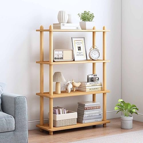 IOTXY 4-Tier Wooden Shelf Bookcase, Freestanding Open Bookshelf, Oak by IOTXY