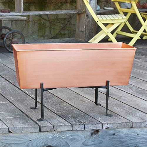 Achla Designs Plain Copper Window Flower Box Planter- Medium (23 1/4"L x 7 3/4"W x 7 1/2"H) - Image 6