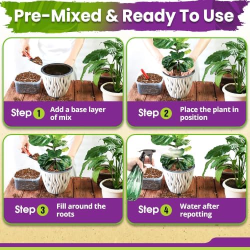 DUSPRO Fiddle Leaf Fig Soil, 5-in-1 Pre-Mixed & Ready to Use, 10 Quarts - Image 5