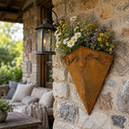 Rustic Metal Wall Planter Cone Shaped Hanging Flower Pot - Image 7