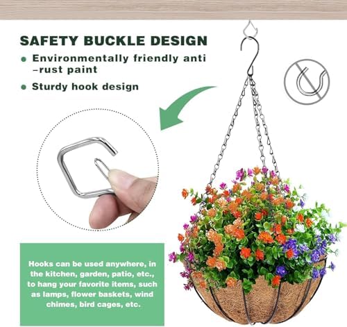 2.36IN Ceiling Screw Hooks for Hanging Plants, Safety Buckle, 80 Pcs - Image 6