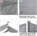 Yaheetech Raised Garden Bed 2Pcs Elevated Wood Planter Box Outdoor, Gray - Image 6