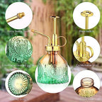 8 Pcs Glass Plant Mister Spray Bottle 200ml Vintage Plant Spritzer Multicolor Succulent Watering Bottle Watering Can 6.4'' with Plastic Top Pumps for Indoor Outdoor Succulents Garden Plants (Gold) - Image 3