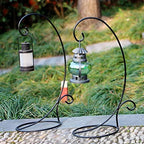 K KILIPES 4 pack 18" H Ornament Display Stand, Black Iron Glass Ball Ornaments Holder Stand for Hanging Plants Terrarium Stand for Easter Wedding Hanging Stand Rack Holder (4, L) - Image 3