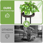 iDavosic.ly 5 Tier Plant Stand Indoor Outdoor, Black & Brown, 7.9 Inch Tray - Image 4