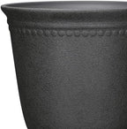 16" Recycled Resin Urn Planter, Weatherproof Drainage Holes, Outdoor Black - Image 5