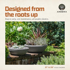 ARBORA 26" Santorini Bowl Planter - Lightweight Polyresin Large Outdoor Pot - Image 4