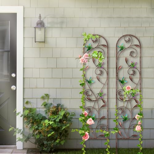 aboxoo 2-Pack Hummingbird Metal Garden Trellis for Climbing Plants - Image 7