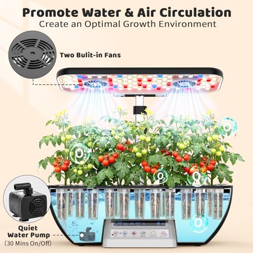 Growell 17 Pods Hydroponics Growing System Kit, Indoor Garden with 2 Fans - Image 3