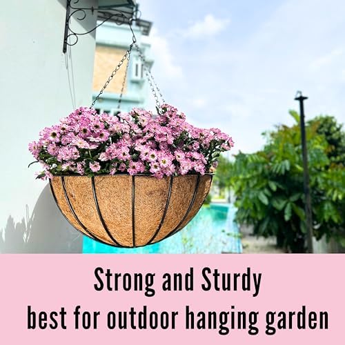 LaLaGreen Hanging Baskets for Plants (20 in, 2 Pack) Coco Liner Flower Pots - Image 6
