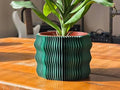 Spiny Wave Indoor Planter with Drain Holes | 3D Printed Modern Geometric Pot for Home & Office | 2" 3" 4" 6" Sizes | Gift for Plant Lovers (6 - Blue Metallic, 6") by Unknown